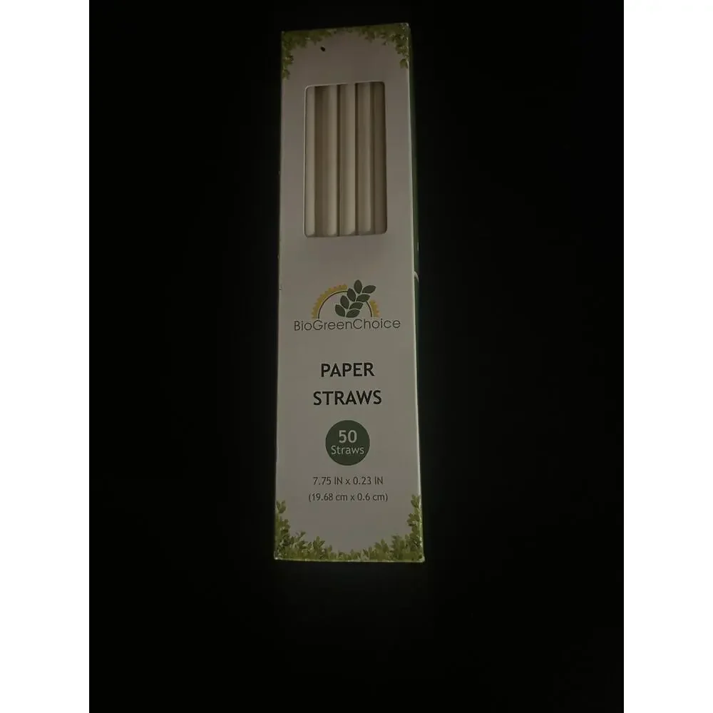 New 8 Packs 400 Total BioGreenChoice Paper Straws 7.75